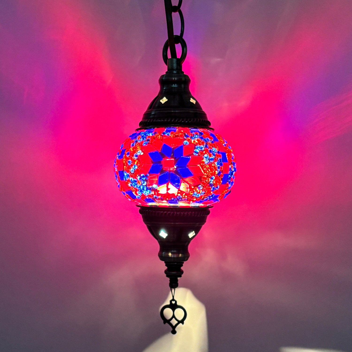 Turkish Classical Mosaic Ceiling Light Iron Art Single Pendant Lamp for Cafe Restaurant Hallway Lobby Luxury Decor