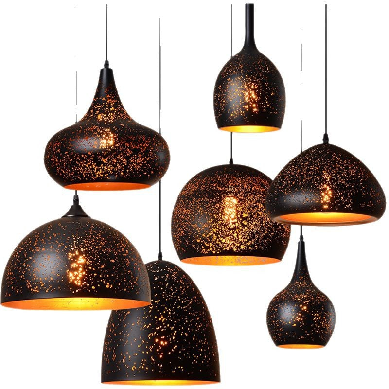 HEIKESZ Nordic Loft Retro Vintage Cafe Bar Pendant Light Wrought Iron Single Head Industrial Rustic Ceiling Lamp for Restaurant