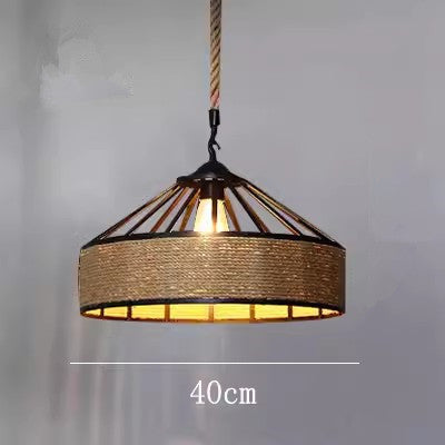 HEIKESZ Vintage Industrial Rope Pendant Light Creative Mongolian Yurt Style for Cafe Restaurant Bar Counter