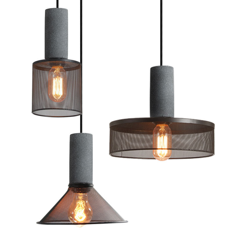 HEIKESZ Vintage Industrial Cement Pendant Light Single Head for Restaurant Cafe Bar Dining Table Lighting Decor