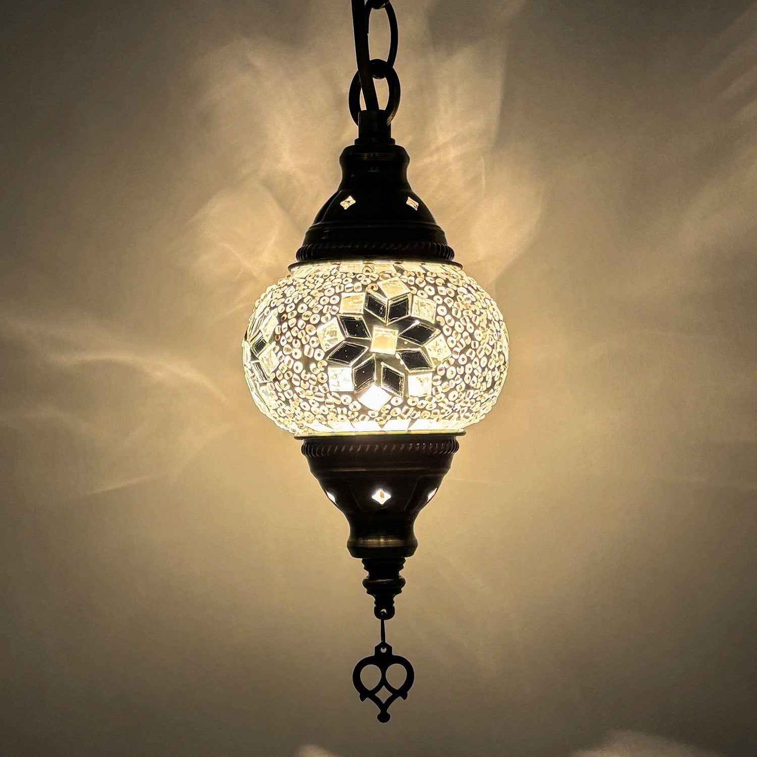 Turkish Classical Mosaic Ceiling Light Iron Art Single Pendant Lamp for Cafe Restaurant Hallway Lobby Luxury Decor