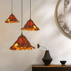 HEIKESZ New Chinese Style Lotus Ceiling Light Creative Artistic Dining Room Bar Pendant Lamp Vintage Retro Lighting for Tea House
