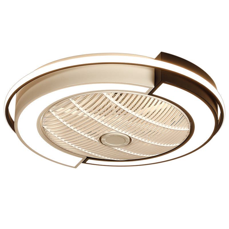 HEIKESZ Modern LED Ceiling Fan Light for Bedroom Home Use Energy Saving Quiet Ceiling Fan with Light Simple Design