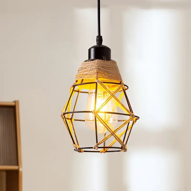 HEIKESZ Vintage American Style Rope Pendant Light Industrial Ceiling Lamp for Restaurant Cafe Bar Decor Wholesale