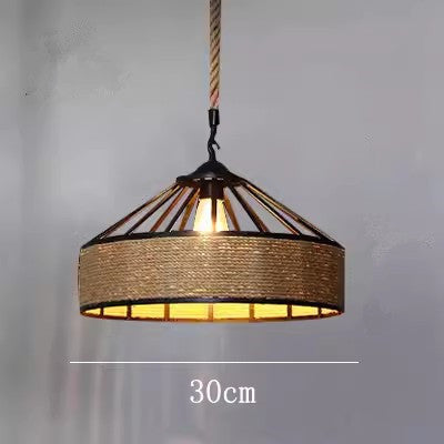 HEIKESZ Vintage Industrial Rope Pendant Light Creative Mongolian Yurt Style for Cafe Restaurant Bar Counter