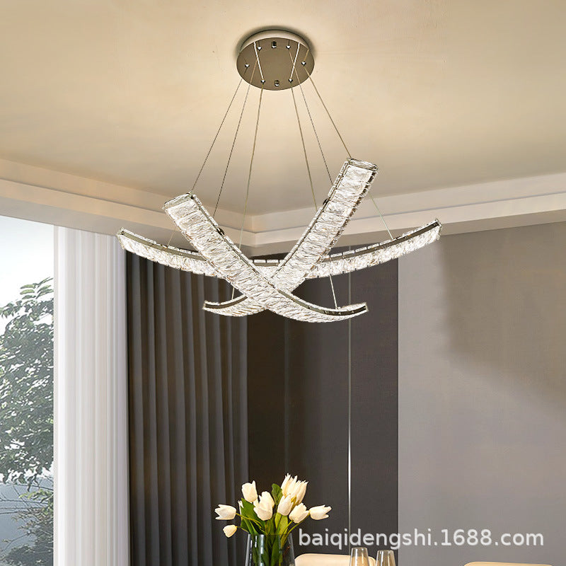 HEIKESZ Luxury Modern Crystal Chandelier Artistic Ceiling Light for Living Room Dining Bedroom Designer Decor