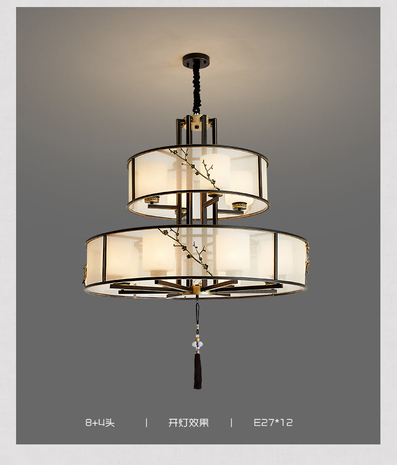 HEIKESZ Modern Chinese Style Ceiling Light Simple Zen Living Room Bedroom Dining Round Study Tea Room Lighting Fixture