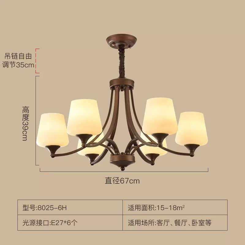 HEIKESZ Vintage American Ceiling Light Iron Art Rustic Simple Living Room Bedroom Dining Room Modern Minimalist Zhongshan Lighting Wholesale