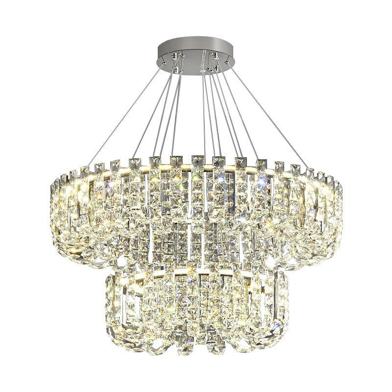 HEIKESZ Luxury Ceiling Light Nordic Crystal Chandelier Modern Minimalist Living Room Dining Lamp High End Hotel Lobby Decoration Main Light