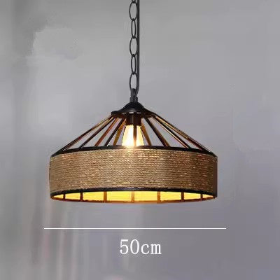 HEIKESZ Vintage Industrial Rope Pendant Light Creative Mongolian Yurt Style for Cafe Restaurant Bar Counter