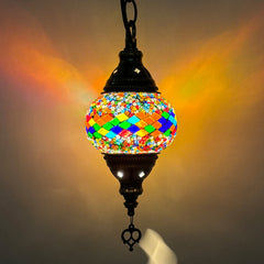 Turkish Classical Mosaic Ceiling Light Iron Art Single Pendant Lamp for Cafe Restaurant Hallway Lobby Luxury Decor