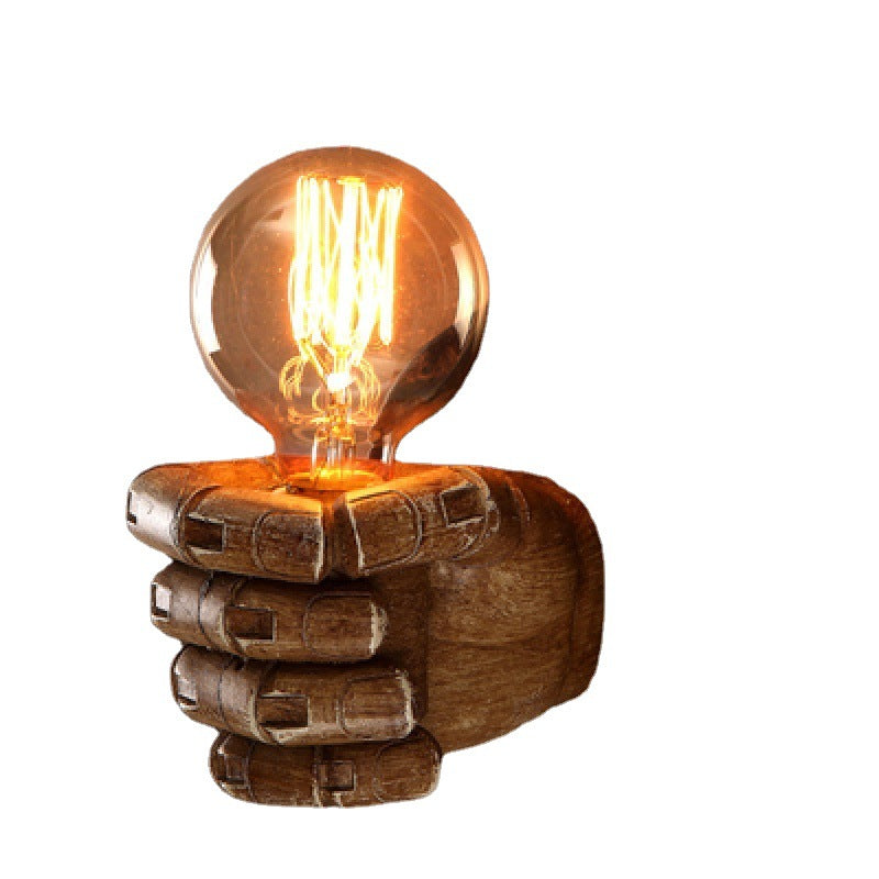 HEIKESZ Vintage Industrial Resin Fist Wall Light Left Right Hand Sconce for Bar Cafe Retro Decor