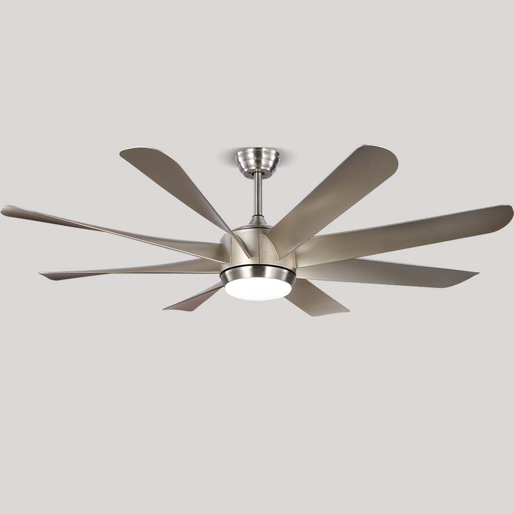 HEIKESZ 60 Inch Ceiling Fan with Light 8 ABS Blades Modern Silver Quiet High Wind Power for Living Room Dining Room Cross Border