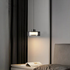 HEIKESZ Italian Minimalist Ceiling Light Modern Nordic Glass Pendant Lamp for Bedroom Dining Room and Bar