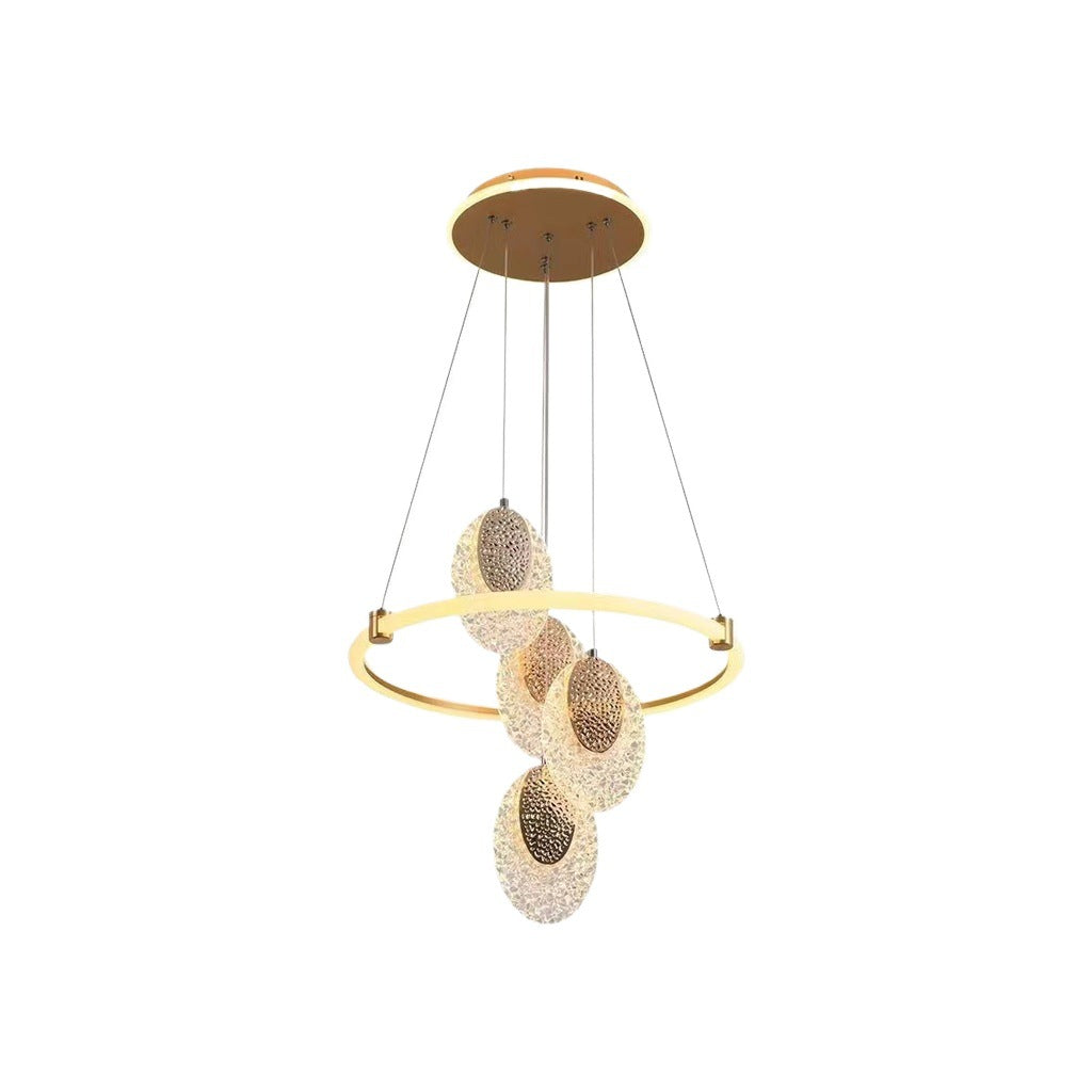 HEIKESZ Modern Acrylic 4 Head Ceiling Light Creative Gold Chandelier for Living Room Bedroom Dining Room