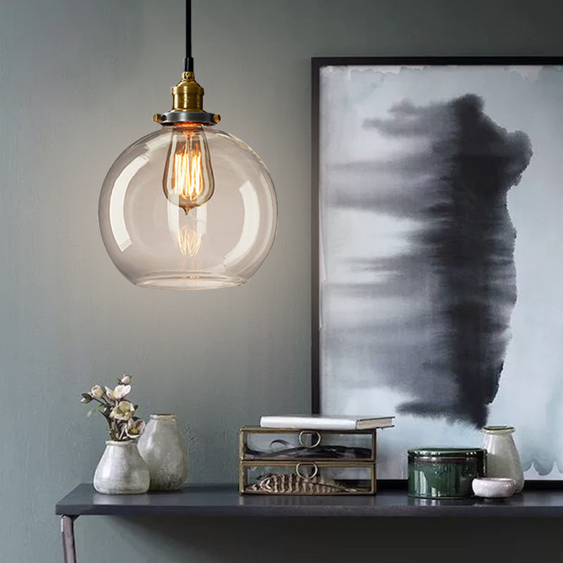 HEIKESZ Vintage Industrial Ceiling Light Loft Bar Restaurant Creative Glass Pendant Lamp for Clothing Store