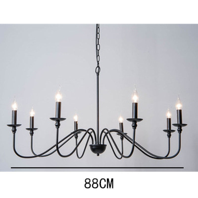HEIKESZ Simple Luxury American Iron Chandelier Ceiling Light for Living Room Dining Bedroom Farmhouse Balcony Hallway Lighting