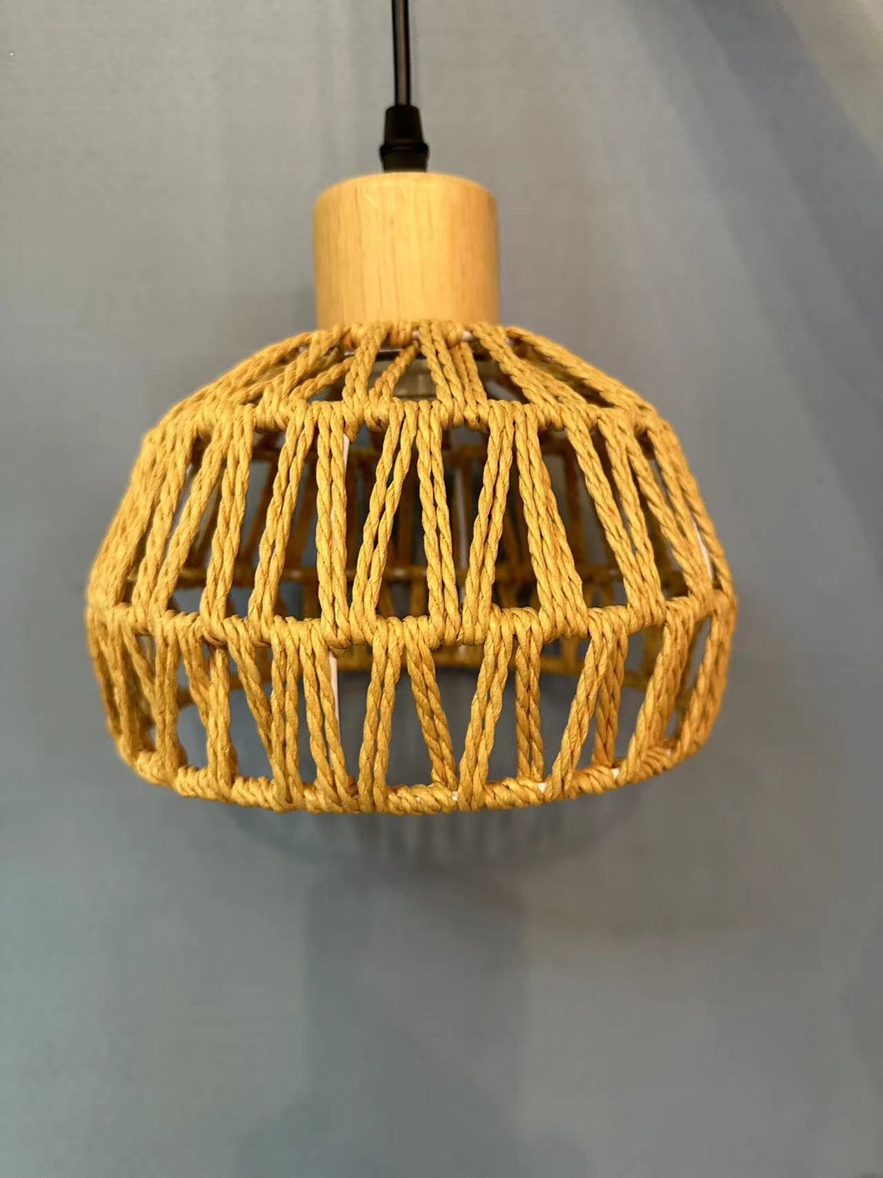 HEIKESZ Vintage Rope Pendant Light Industrial Iron Ceiling Lamp for Restaurant Bar Clothing BBQ Shop Retro Decor Commercial Lighting