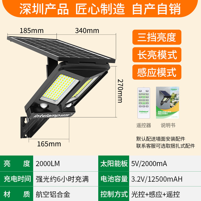 HEIKESZ Solar Motion Sensor Light Outdoor Waterproof LED Wall Lamp Auto On at Night for Garden Yard Pathway