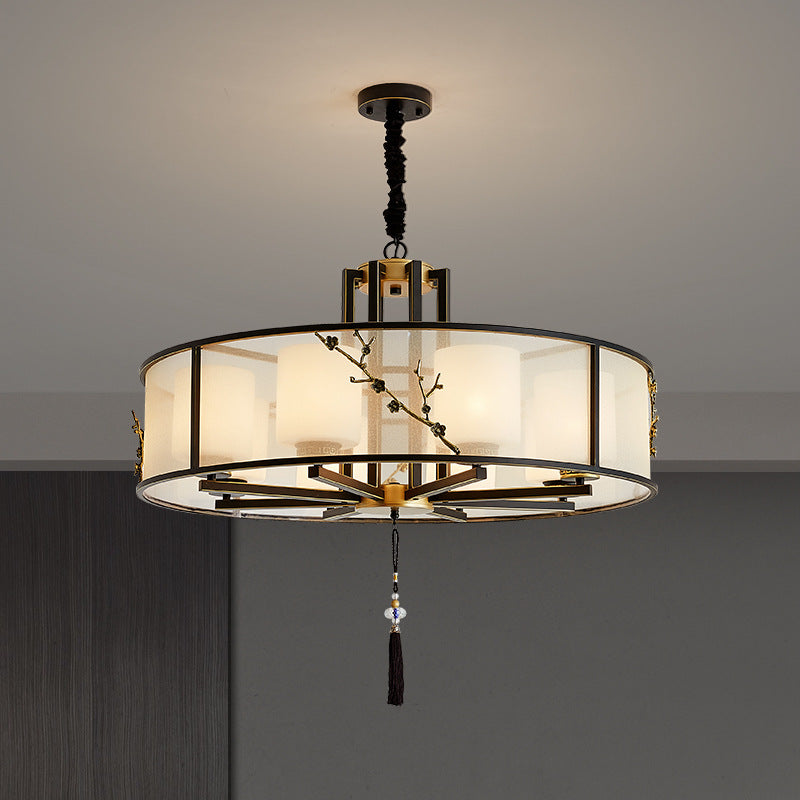 HEIKESZ Modern Chinese Style Ceiling Light Simple Zen Living Room Bedroom Dining Round Study Tea Room Lighting Fixture
