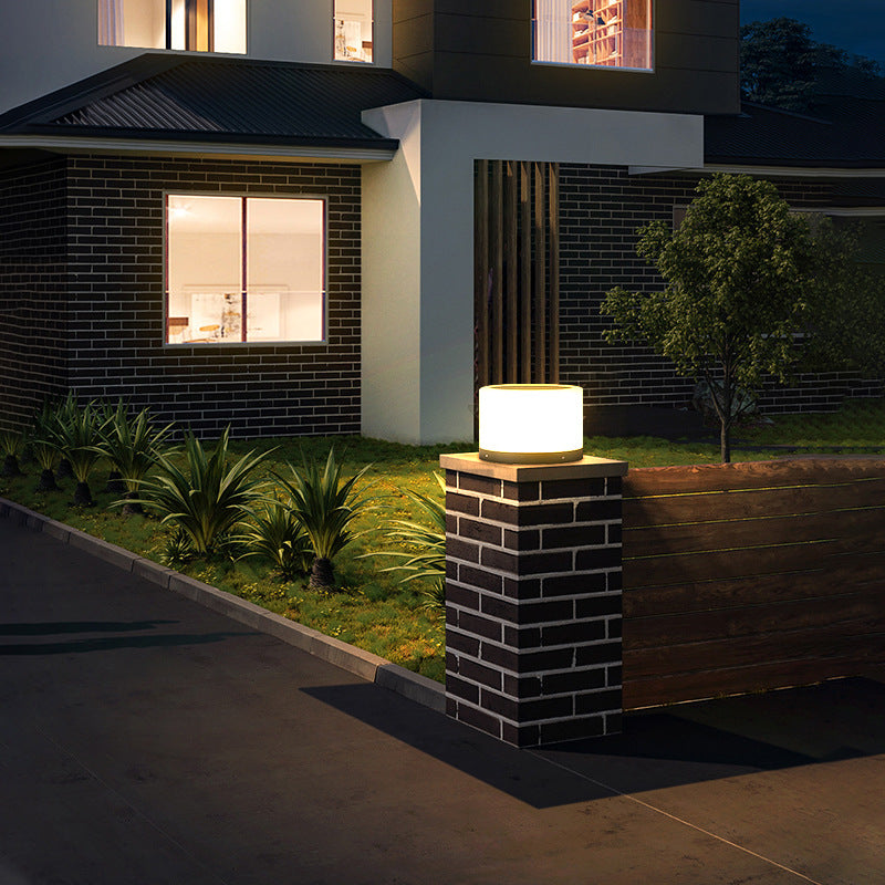 HEIKESZ Solar Powered Outdoor Pillar Light Waterproof Garden Terrace Villa Courtyard Landscape Lighting for Fence Post