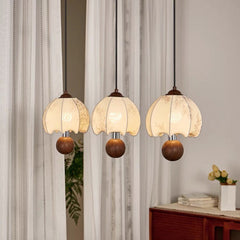 French Retro Nanyang Style Walnut Chinese Dining Table Light Wabi **** Vintage Bedside Lamp Fabric Restaurant Pendant Light