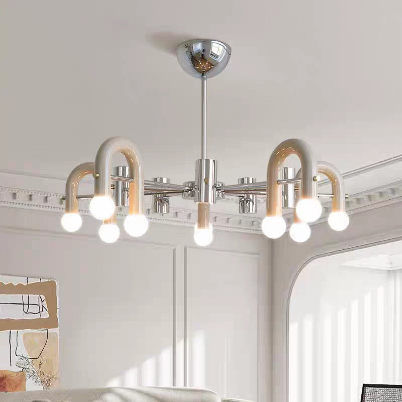 HEIKESZ Zhongshan Factory Direct Minimalist Macaron U Pendant Light Designer Showroom Simple Artistic Kids Bedroom Lighting