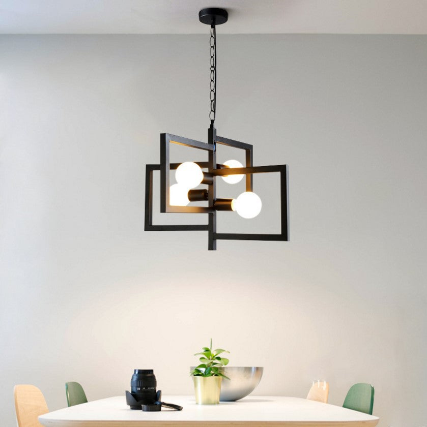 HEIKESZ Nordic Simple Modern Creative Personalized Lighting Dining Room Lamps Dining Table Bar Ladder Iron Dining Room Bedroom Chandelier LED Light for Bedroom Night Aesthetic Room Lamp