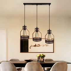 HEIKESZ Retro Industrial Style Creative Small Iron Cage Pendant Lamp Dining Room Bar Bedroom Balcony Light Nordic Simple Coffee Shop Pendant Lamp LED Light for Bedroom Night Aesthetic Room Lamp