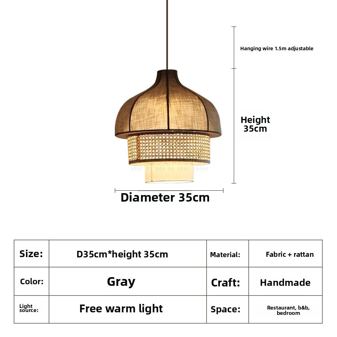 HEIKESZ Japanese-style wabi - **** wind restaurant vine art chandelier new Chinese-style hotel homestay dining tea room zen private room cloth art lamp light fixtures for celling light