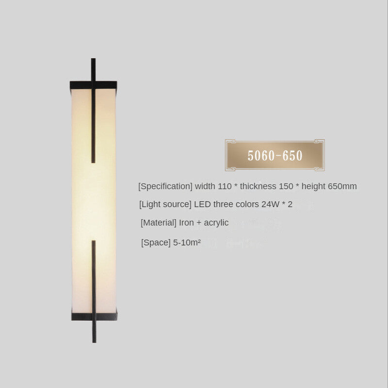 HEIKESZ Modern Chinese Style Wall Lamp Minimalist Living Room Bedside Lighting Stair Aisle TV Background Decoration