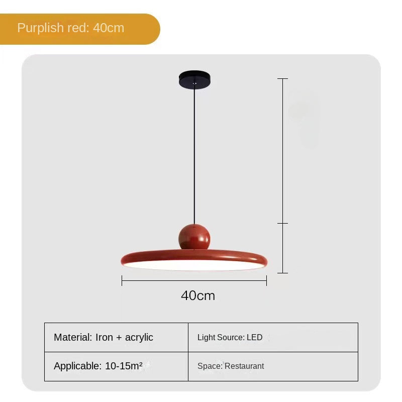HEIKESZ Nordic UFO Chandelier Cream French Restaurant Bar Double-Headed Full Spectrum Ceiling Lighting for Bedroom Study Living Room Decor
