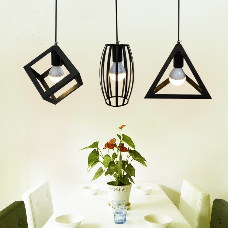 HEIKESZ Nordic Simple Chandelier Restaurant Coffee Shop Creative Wrought Iron Small Droplight Bar Snack Milk Tea Shop Single Head Special Offer Light LED Light for Bedroom Night Aesthetic Room Lamp