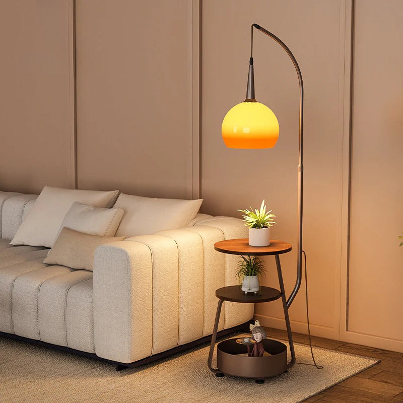 HEIKESZ Multifunctional Grapefruit Floor Lamp 2024 New Arrivals with Storage Space for Living Room Sofa Side Ambience Coffee Table Decor