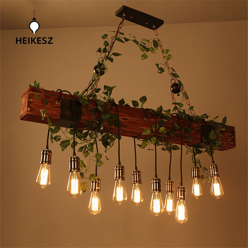 HEIKESZ Retro Boat Wooden Chandelier Industrial Style Creative Restaurant Coffee Shop Bar Lamp Restaurant Dining Table Box Personality Chandelier LED Light for Bedroom Night Aesthetic Room Lamp