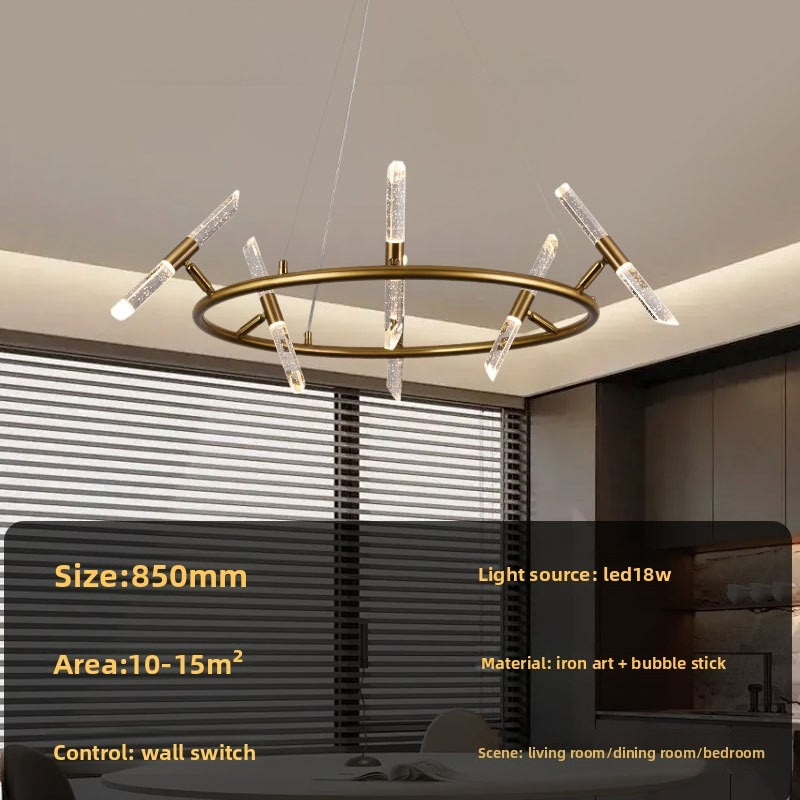 HEIKESZ Nordic Luxury Ceiling Light Modern Crystal Bubble Chandelier for Living Room Dining Bar Stylish Round Pendant Lamp