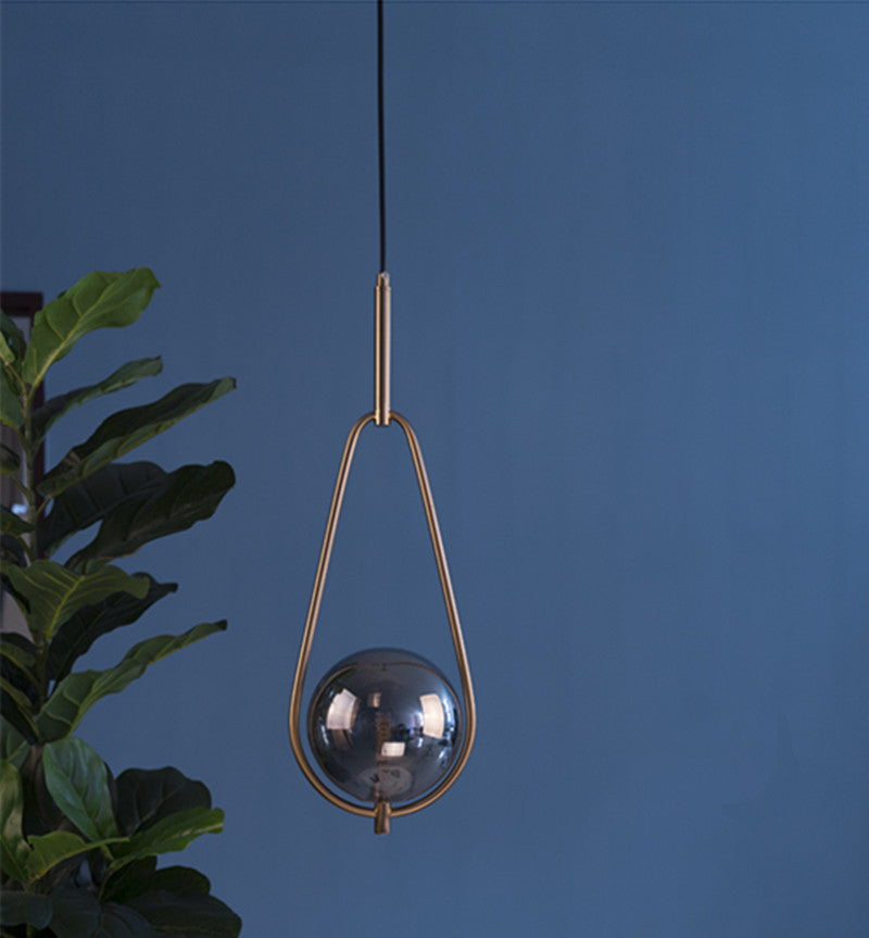 HEIKESZ Postmodern simple bedroom bedside lamp single chandelier designer Nordic personality bar restaurant glass ball chandelier lamp light fixtures for celling lights