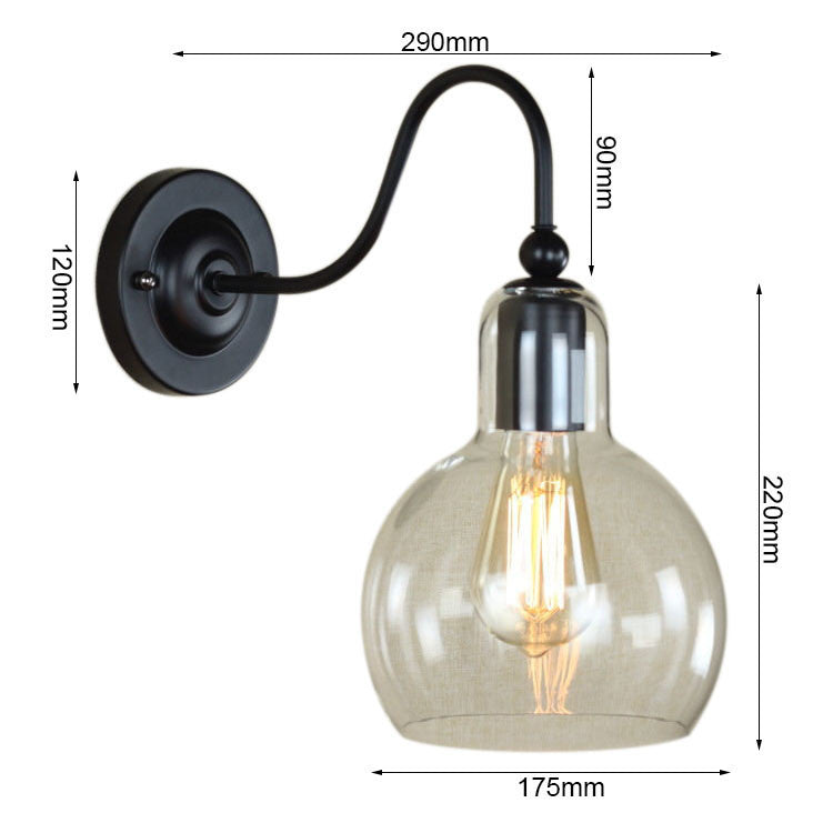 HEIKESZ American Retro Industrial Style Decoration Wall Lamp Bar Restaurant and Cafe Internet Coffee Corridor Aisle Balcony Iron Craft Wall Lamp