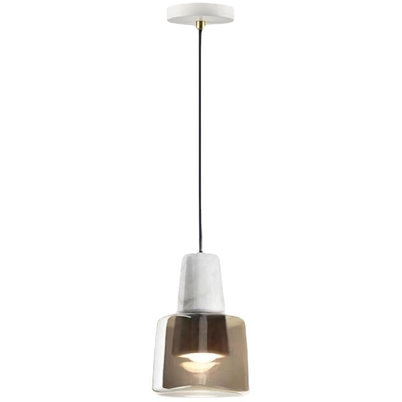 HEIKESZ Nordic Ins Glass Hanging Lamp Modern Simple Light Luxury Bedroom Bedside Dining Room Living Room Decor