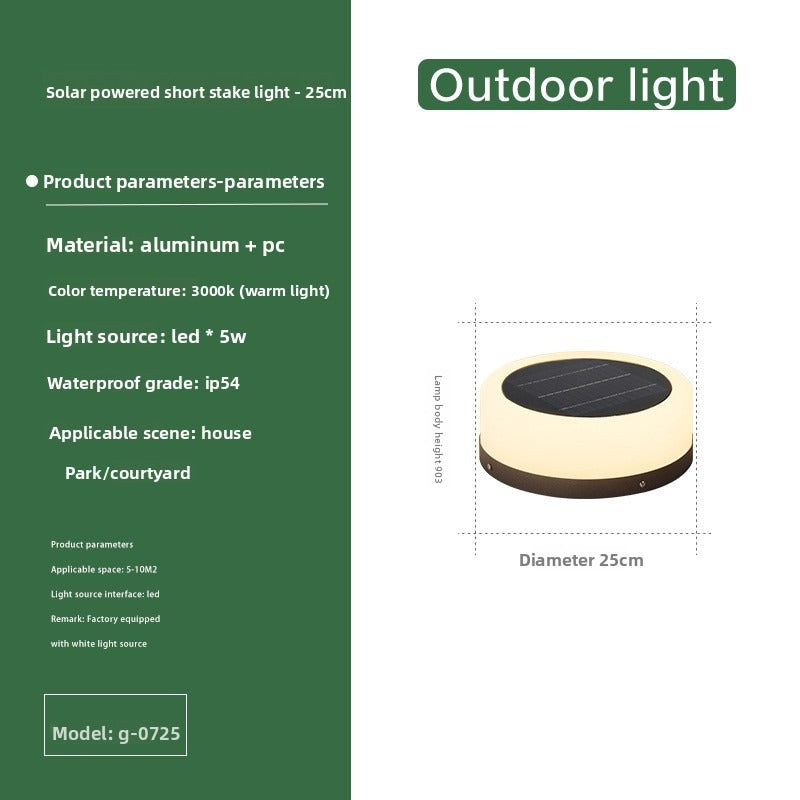 HEIKESZ Solar Powered Outdoor Pillar Light Waterproof Garden Terrace Villa Courtyard Landscape Lighting for Fence Post