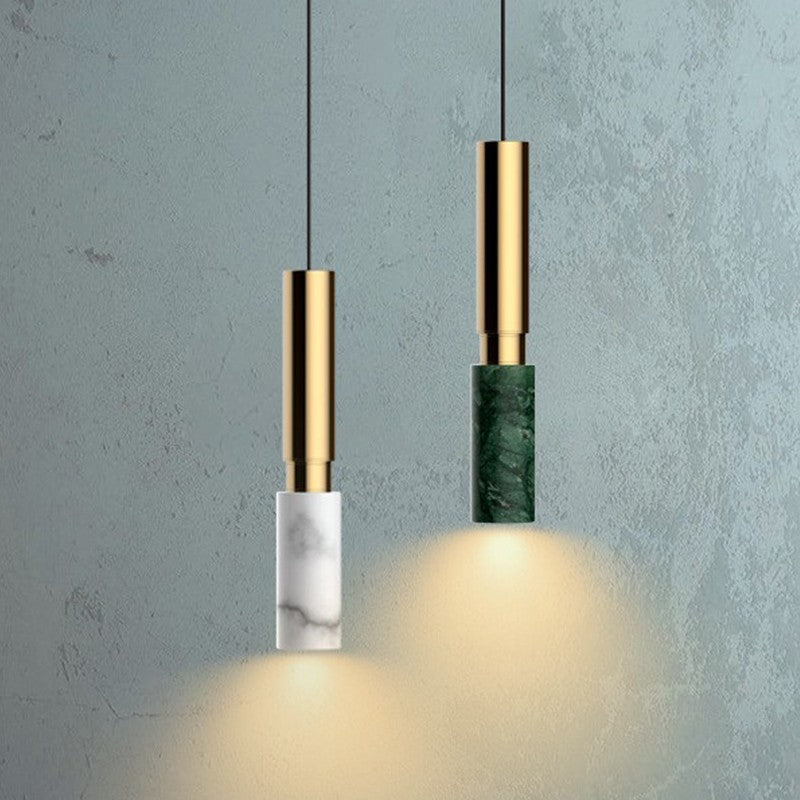 HEIKESZ Luxury Nordic Chandelier Minimalist LED Marble Pendant Light for Dining Room Bedroom Bar Restaurant Living Room Lighting Fixture