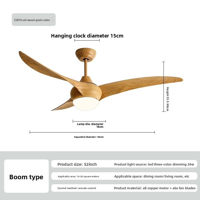 HEIKESZ New intelligent fan lighting variable frequency remote control 52 inch ceiling fan lighting living room dining room bedroom modern simple fan chandelier lamp lighting fixtures for celling lighting