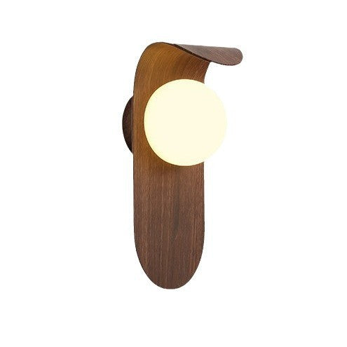 HEIKESZ Medieval style bedroom bedside wall lamp modern minimalist creative retro walnut background wall corridor led lamp