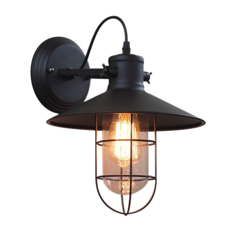 HEIKESZ American Retro Industrial Style Decoration Wall Lamp Bar Restaurant and Cafe Internet Coffee Corridor Aisle Balcony Iron Craft Wall Lamp