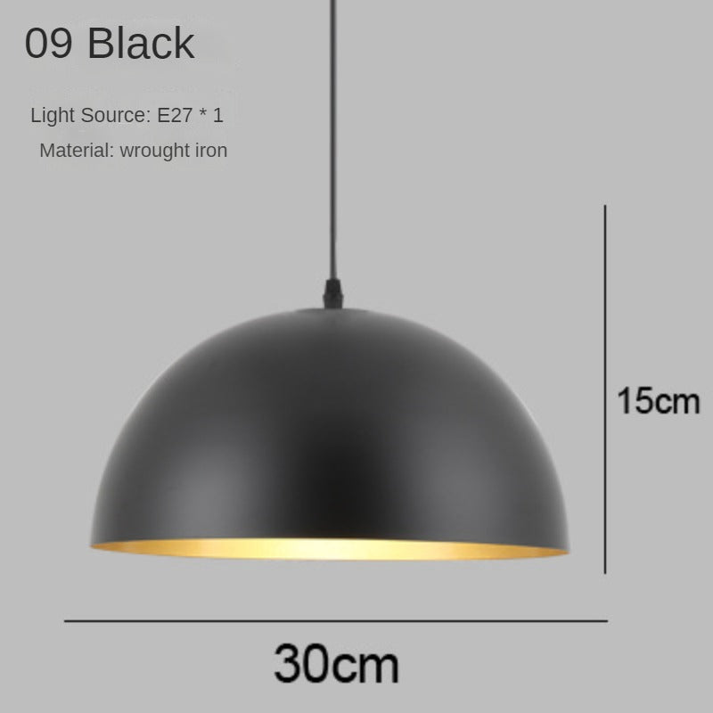 HEIKESZ Chandelier Retro Industrial Style Restaurant Lamps Single Head Zhongshan Creative Simple Office Dining Shop Commercial Lampshade