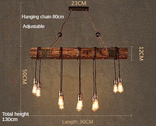 HEIKESZ Retro Boat Wooden Chandelier Industrial Style Creative Restaurant Coffee Shop Bar Lamp Restaurant Dining Table Box Personality Chandelier LED Light for Bedroom Night Aesthetic Room Lamp