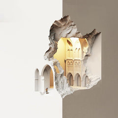Notre Dame Night Light Bedside Corridor Aisle Gypsum Lamp Embedded Corner Corner Embedded Wall Lamp B &amp; B Ambience Light