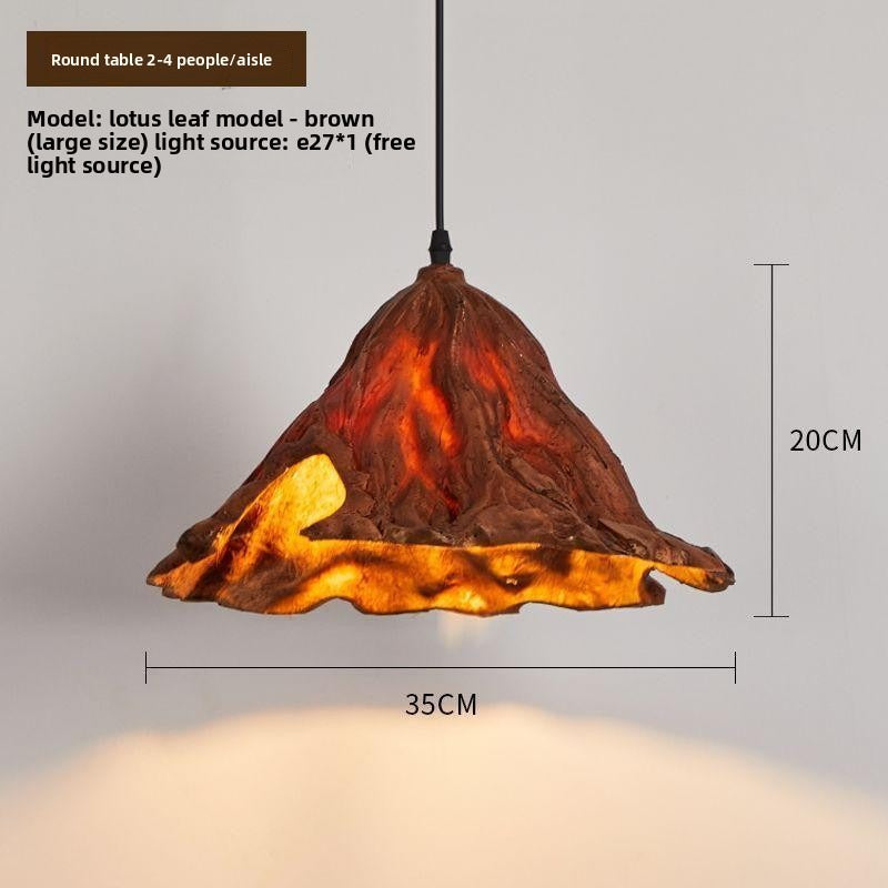 HEIKESZ New Chinese Style Lotus Ceiling Light Creative Artistic Dining Room Bar Pendant Lamp Vintage Retro Lighting for Tea House