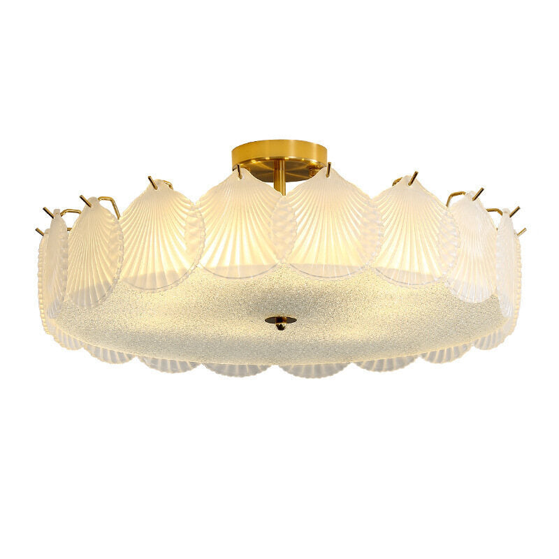 New Living Room Crystal Glass Ceiling Lamp Internet Celebrity Romantic Shell Crystal Ceiling Lamp Modern Princess Room Bedroom Light