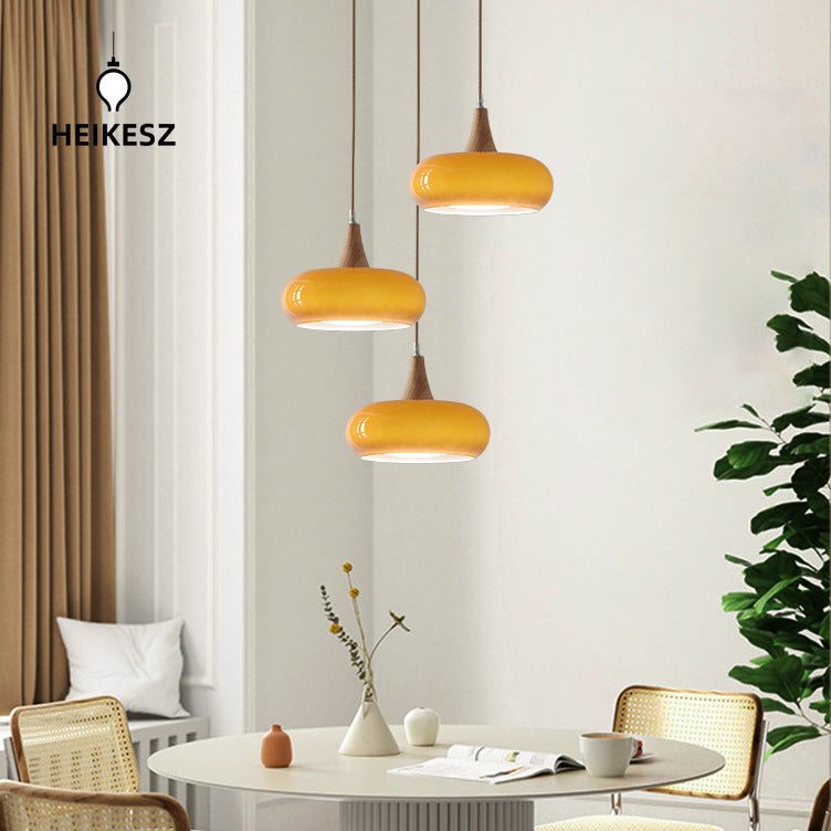 HEIKESZ Nordic creative persimmon chandelier retro Japanese Bauhaus restaurant bar chandelier simple study bedroom hanging lamp light fixtures for celling lights